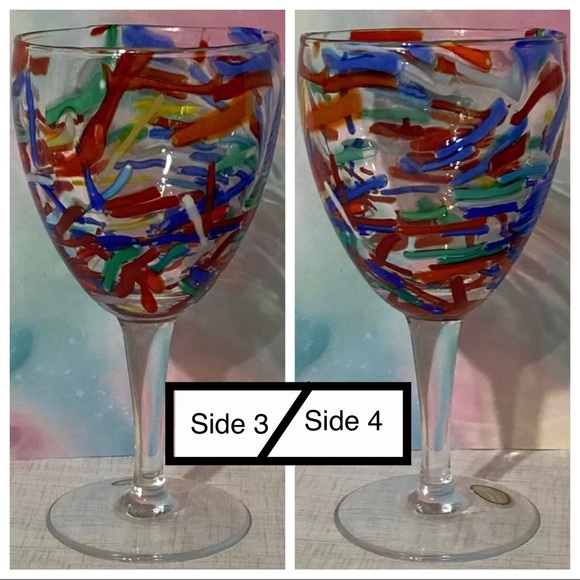 💫HOST PICK💫Verre Soufflé “Confetti” Blown Glass 16 Oz Wine Water Goblet NWOT - Picture 3 of 8